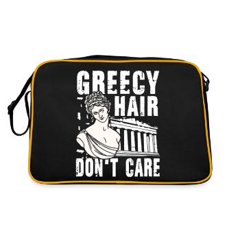 Greecy Hair Don't Care - Retro Tasche - Schwarz/Gold - Hinten