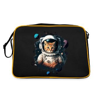 Chat astronaute - Sac Retro - noir/or - Dos