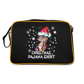 Cute Otter Christmas Outfit Pjama Sleep Shirt - Retro Bag - black/gold - Back