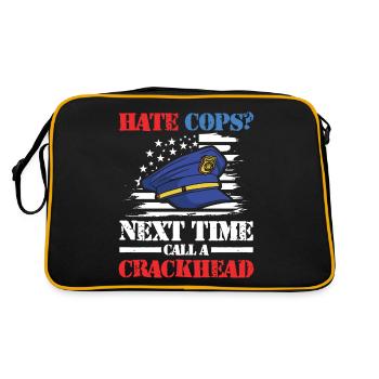 Lustiger Polizei Spruch für einen Polizist - Retro Tasche - Schwarz/Gold - Hinten