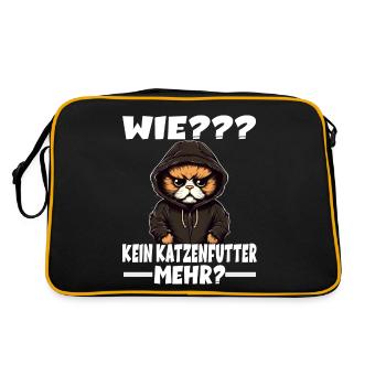 Wie Kein Katzenfutter Mehr Katze - Retro Tasche - Schwarz/Gold - Hinten