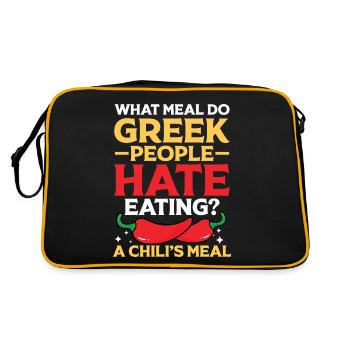 Meal Greek People Chili's Meal - Retro Tasche - Schwarz/Gold - Hinten