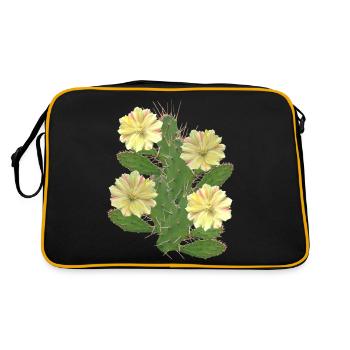 Cactus - Fleurs de cactus - Flore - Afrique - Sac Retro - noir/or - Dos
