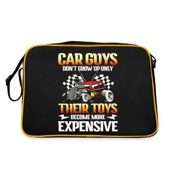 Car Guys Don't Grow Up Only Their Toys Expensive - Retro Tasche - Schwarz/Gold - Hinten