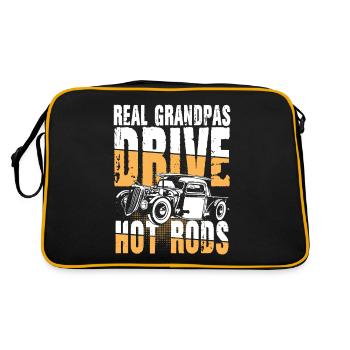 Real Grandpas Drive Hot Rods - Retro Tasche - Schwarz/Gold - Hinten