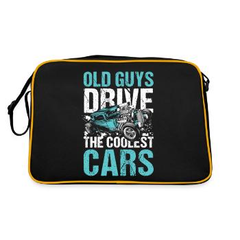 Old Guys Drive The Coolest Cars - Retro Tasche - Schwarz/Gold - Hinten