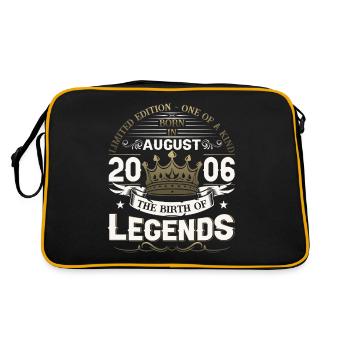 17th Birthday Man August Vintage 2006 Legendary - Retro Bag - black/gold - Back