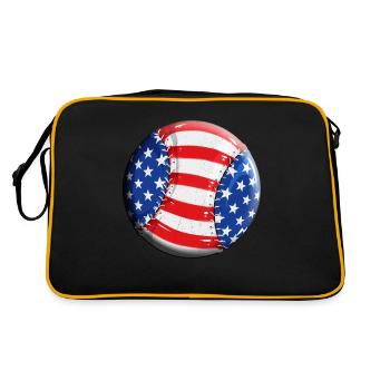 Kids Baseball USA Flag Design Professional Baseball - Retro Bag - black/gold - Back