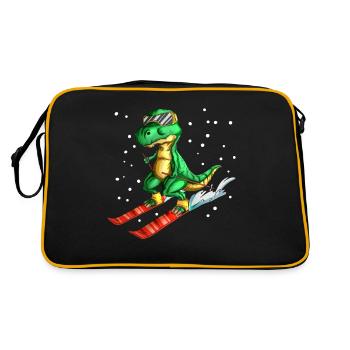 Pilote de ski sur neige Dinosaure Piste de neige - Sac Retro - noir/or - Dos