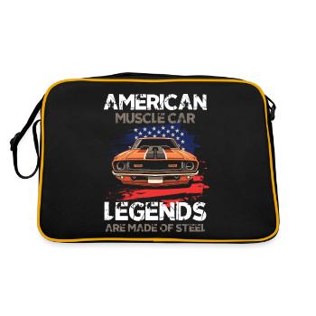 American Muscle Car Legends Are Made of Steel - Retro Tasche - Schwarz/Gold - Hinten