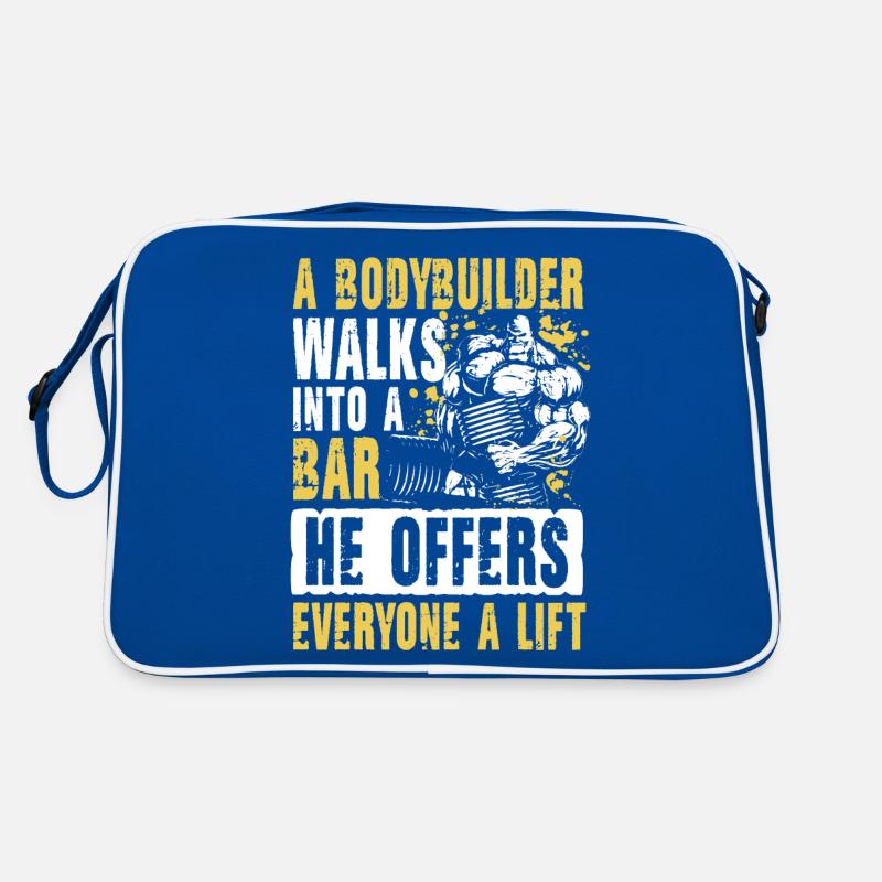 A Bodybuilder Walks Into A Bar Retro Tasche