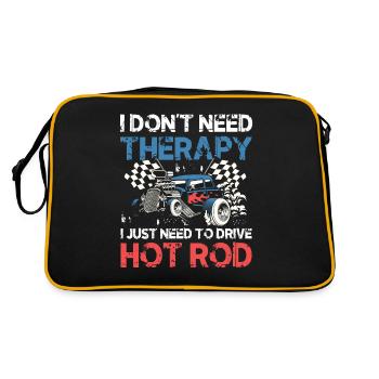 I Don't Need Therapy I Just Need To Drive Hot Rod - Retro Tasche - Schwarz/Gold - Hinten