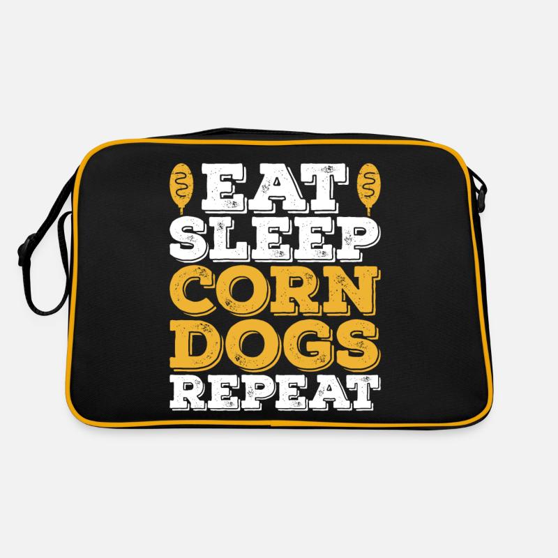 Corn Dog Corndog Corn Dogs - Retro Tasche - Schwarz/Gold