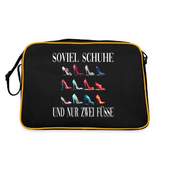 Soviel Schuhe Und Nur Zwei Füsse - Retro Tasche - Schwarz/Gold - Hinten