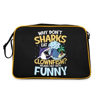 Why Don't Sharks Eat Clownfish Taste Funny - Retro Tasche - Schwarz/Gold - Hinten
