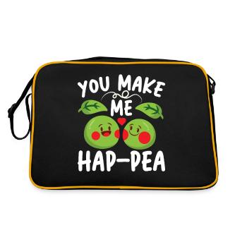 You Make Me Hap-pea - Retro Tasche - Schwarz/Gold - Hinten