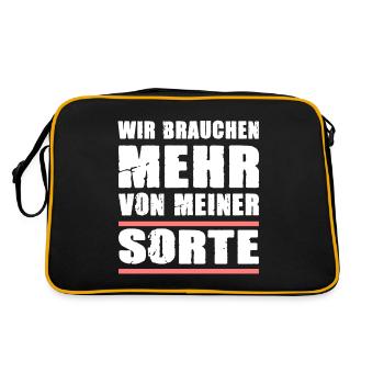 Wir Brauchen Mehr Von Meiner Sorte für Männer - Retro Tasche - Schwarz/Gold - Hinten