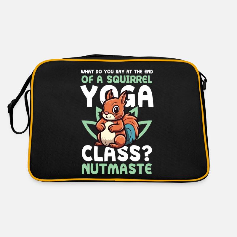 Squirrel Yoga Class Nutmaste Eichhörnchen Retro Tasche