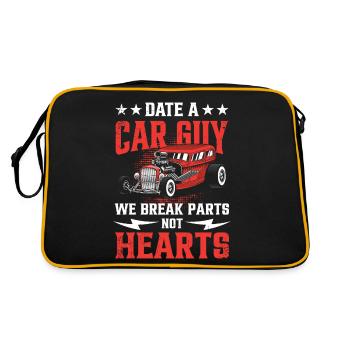 Date Car Guy We Break Parts Not Hearts - Retro Tasche - Schwarz/Gold - Hinten