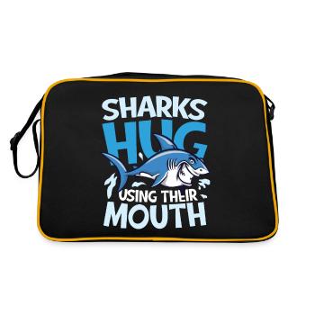 Sharks Hug Using Their Mouth - Retro Tasche - Schwarz/Gold - Hinten