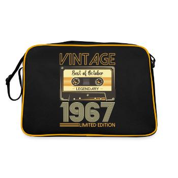 56th Birthday Cassette Octobre Vintage 1967 Tape - Sac Retro - noir/or - Dos