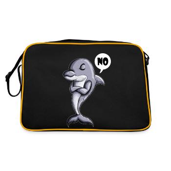 Un mammifère marin dauphin dit qu’il n’y a pas de vacances pour récupérer - Sac Retro - noir/or - Dos