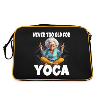 Never Too Old For Yoga - Retro Tasche - Schwarz/Gold - Hinten