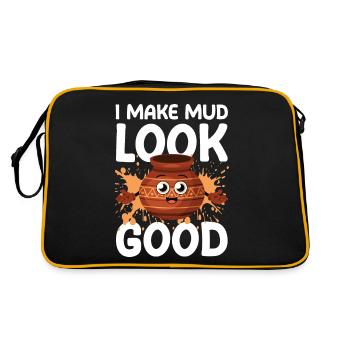 I Make Mud Look Good für eine Töpferin Töpfer - Retro Tasche - Schwarz/Gold - Hinten