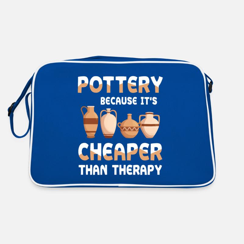 Pottery Because It's Cheaper Than Therapy Retro Tasche