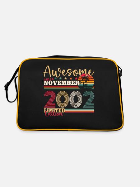 21st Birthday Husband November Vintage 2002 - Retro Bag - black/gold - Back