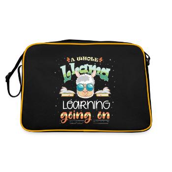 Pupils: preschooler, an alpaca llama learns - Retro Bag - black/gold - Back