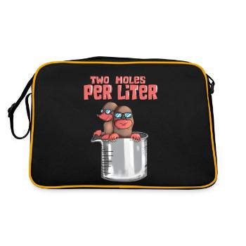 Two Moles Per Liter Chemistry Teacher Student - Retro Bag - black/gold - Back
