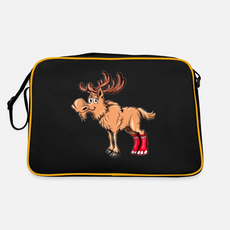 Elch Kuh Elchbulle Rentier mit Socken Söckchen Retro Tasche