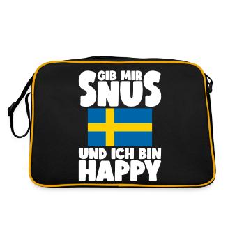 Snus Tabak Kautabak - Retro Tasche - Schwarz/Gold - Hinten