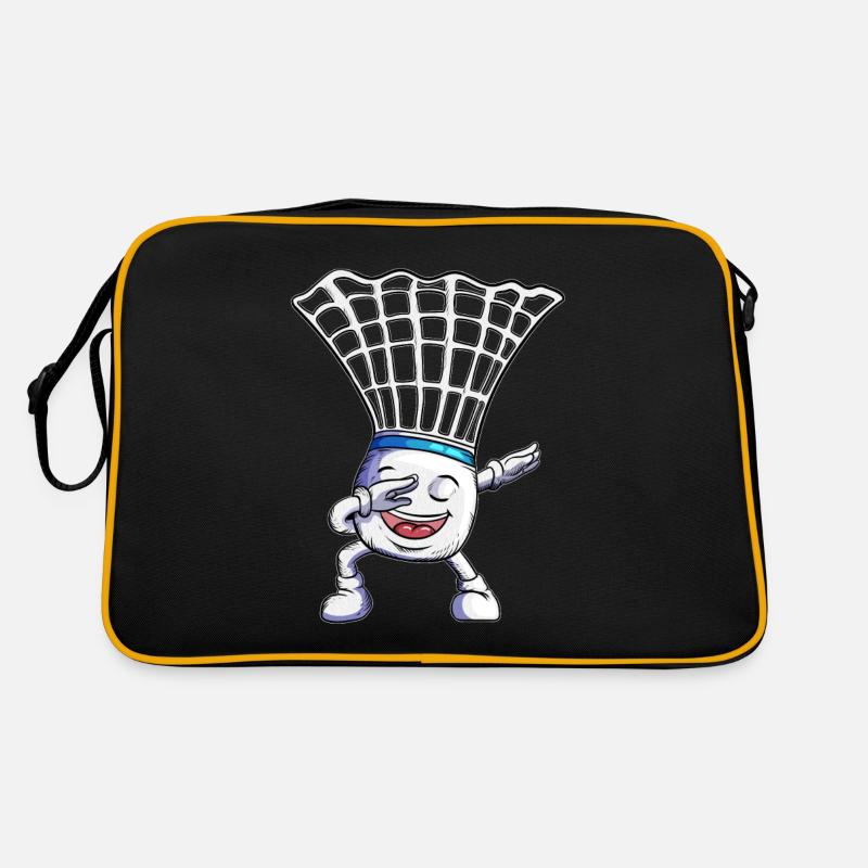 Le badminton fait le dabbing de la conception de dab de danse de vacances - Sac Retro - noir/or