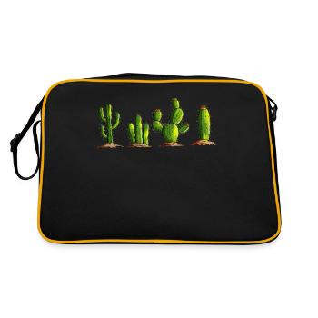 Plante Du Désert, Cactus, Cactus, Mexique, Désert, Jardin - Sac Retro - noir/or - Dos