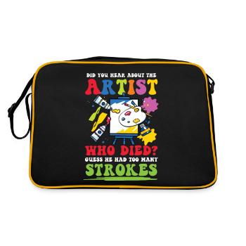 Lustiges Künstler Spruch Maler Malen - Retro Tasche - Schwarz/Gold - Hinten