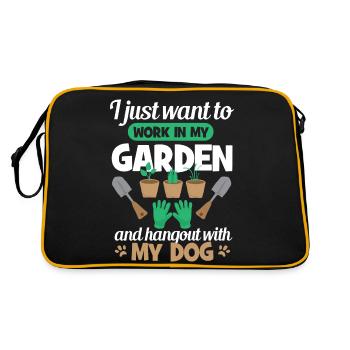 Propriétaires de chiens Jardinage Jardin Toilettage Plantes - Sac Retro - noir/or - Dos