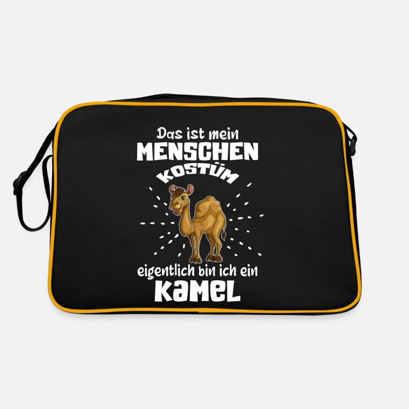 Menschenkostüm Dromedar Kamel Fasching Karneval - Retro Tasche - Schwarz/Gold