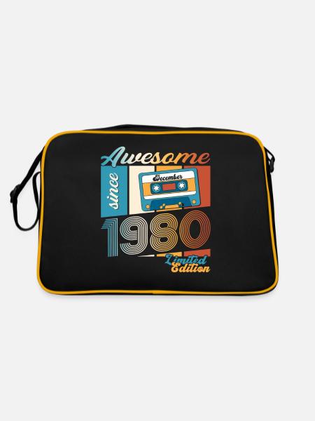 43e anniversaire Cassette décembre Vintage des années 1980 - Sac Retro - noir/or - Dos