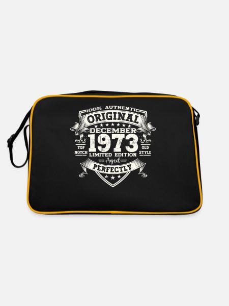 December Vintage 1973 50th Birthday Vintage - Retro Bag - black/gold - Back