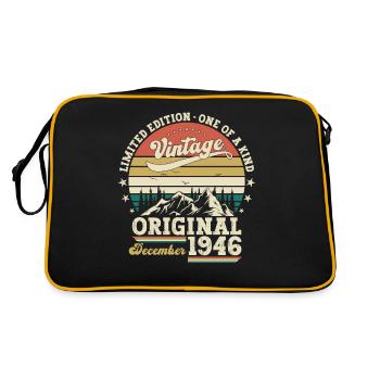 77e anniversaire Original Décembre Né 1946 - Sac Retro - noir/or - Dos