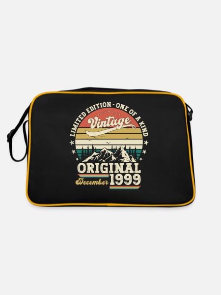 24th Birthday Original December Vintage 1999 - Retro Bag - black/gold - Back