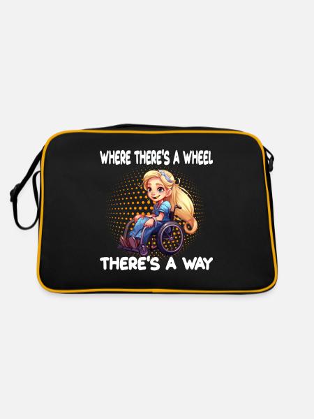 Where There's A Wheel There's A Way - Retro Tasche - Schwarz/Gold - Hinten