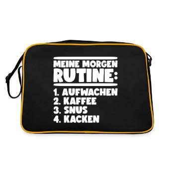 Snus Morgenrutine Snus - Retro Tasche - Schwarz/Gold - Hinten