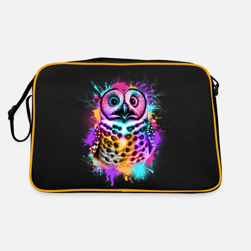 Eule Bunte Graffiti Eule Retro Tasche
