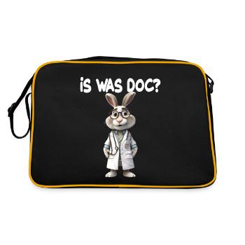 Doktor Hase Is was Doc für einen Arzt Doktor - Retro Tasche - Schwarz/Gold - Hinten