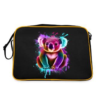 Koala Graffiti Bunt - Retro Tasche - Schwarz/Gold - Hinten