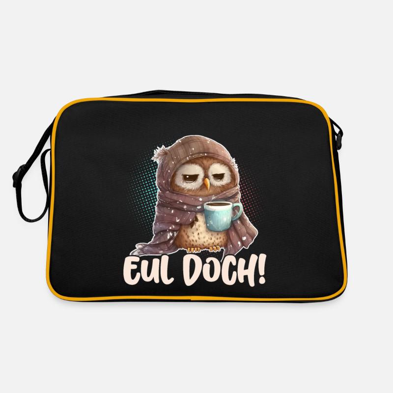 Eul Doch! Eule Lustige Kaffee Sprüche Retro Tasche