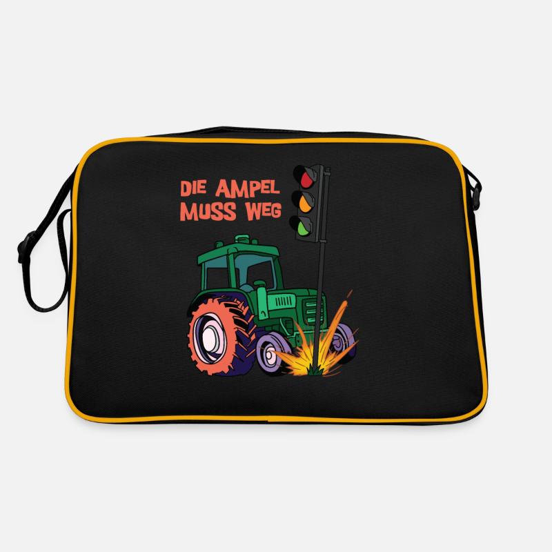 Die Ampel muss weg! Traktor rammt Ampel Retro Tasche